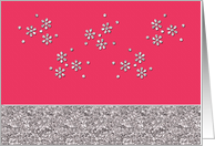 Note Card - Flowers Glitter like card