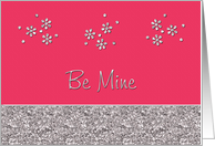 Valentine - Be mine - Simple flowers - Glitter look card