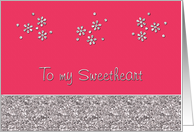 Valentine’s Day Sweetheart - Simple Flowers - Glitter Look card