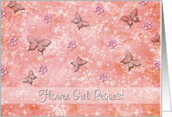 Flower Girl - Invitation - Butterfly - Flowers - Pearls card