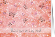 Thank You Flower Girl - Butterfly - Flowers - Pearls card