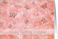 Birthday - Daughter - Butterfly - Flowers - Pearls card