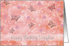 Birthday - Daughter - Butterfly - Flowers - Pearls card