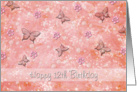 Birthday 12th - Butterfly - Flowers - Pearls card