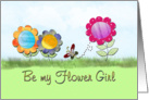 Flower Girl - Invitation - Butterfly - Flowers card