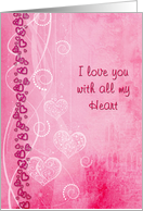 I Love You - Hearts card