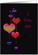 I Love You - Colorful Hearts card