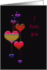 I Love You - Colorful Hearts card