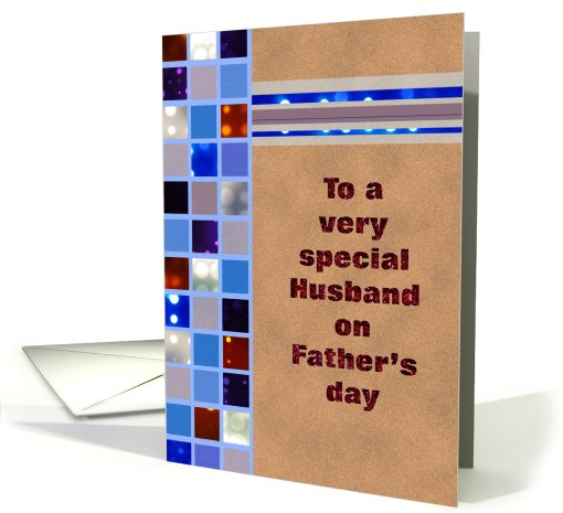 Father's Day - Husband -Squares with Bokeh card (752953)