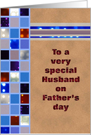 Father’s Day - Husband -Squares with Bokeh card