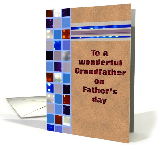 Father's Day - Grandfather - Squares with Bokeh card (752980)
