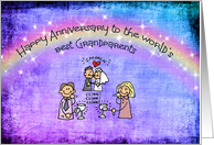 Anniversary - Grandparents - Rainbow - Kissing Couple card