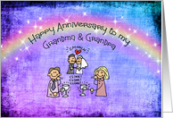 Anniversary - Grandparents - Rainbow - Kissing Couple card