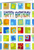 Birthday - Squares - Retro card