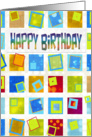 Birthday - Squares - Retro card