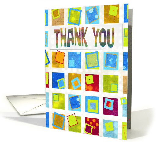 Thank You - Retro - Squares card (754883)