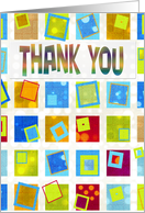 Thank You - Retro - Squares card