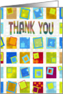 Thank You - Retro - Squares card