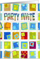Invitation Party - Retro - Squares card