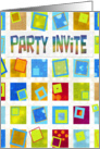 Invitation Party - Retro - Squares card