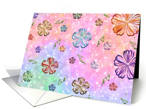 Note Card - Colorful Flower Design card (756033)