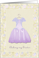 Flower Girl Invitation - Sister - Dress and Flowers card
