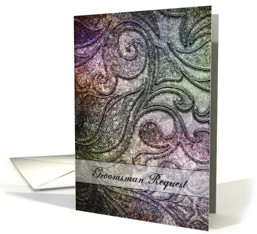 Groomsman Request - Jewel Tone Swirl Pattern card (761796)