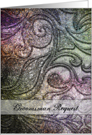 Groomsman Request - Jewel Tone Swirl Pattern card