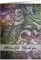 Thank You - Being in our Wedding - Jewel Tone Swirl Pattern card