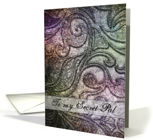 To my Secret Pal - Jewel Tone Swirl Pattern card (761813)
