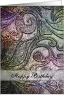 Birthday - Jewel Tone Swirl Pattern card