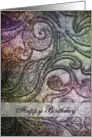 Birthday - Jewel Tone Swirl Pattern card