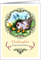 Easter - Goddaughter - Hen + Chicks Floral Wreath card