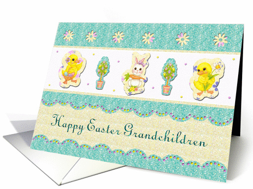 Easter - Grandchildren - Rabbit - Eggs - Chicks card (763583)
