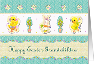 Easter - Grandchildren - Rabbit - Eggs - Chicks card