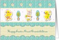 Easter - Great Grandchildren - Rabbit - Eggs - Chicks card