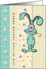 Easter - Secret Pal - Rabbit - Flowers card