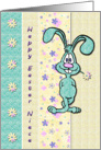 Easter - Niece - Rabbit - Flowers card