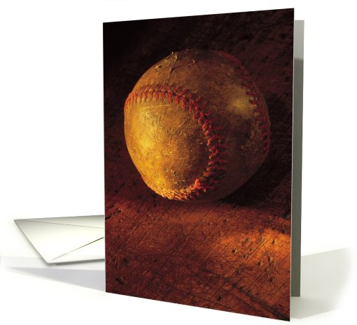 Note Card - Old Worn Baseball card (764358)