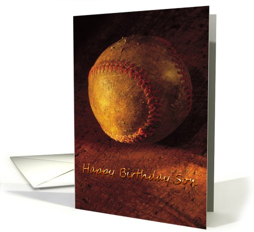 Birthday - Son - Old Worn Baseball card (764427)