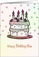 Birthday - Mother- Cake with Roses and Candles card