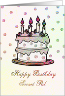 Birthday - Secret Pal - Cake with Roses and Candles card