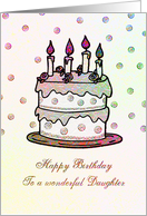 Birthday - Daughter - Cake with Roses and Candles card