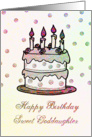Birthday - Goddaughter - Cake with Roses and Candles card