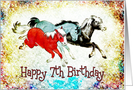 Birthday - 7th - Three Ponies card