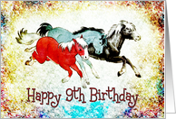 Birthday - 9th - Three Ponies card