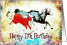 Birthday - 11th - Three Ponies card