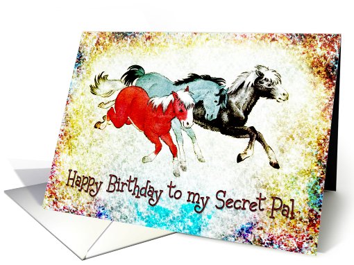 Birthday - Secret Pal - Three Ponies card (768352)