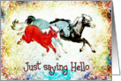Saying Hello - Three Ponies card