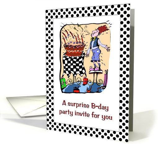 Birthday - Surprise Party Invitation - Male Blowing Cake... (768867)